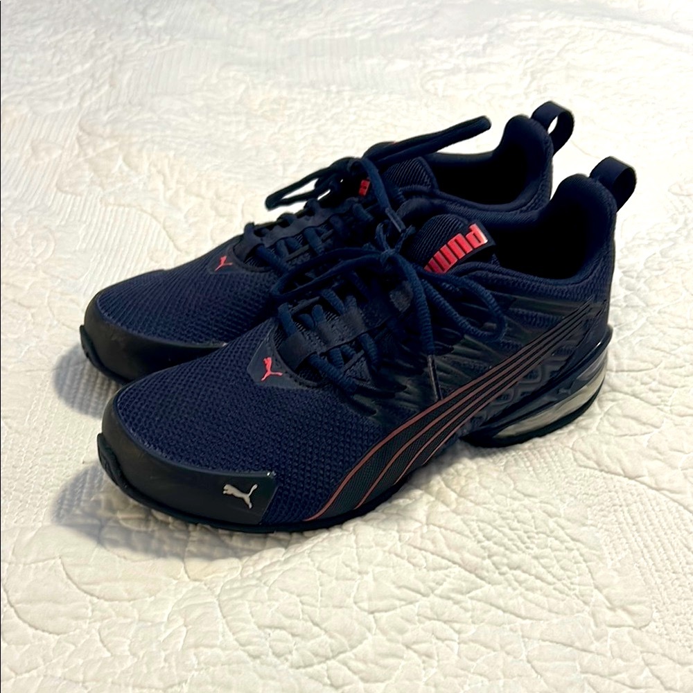 Puma Blue and Pink Athletic Shoes with Mesh Upper